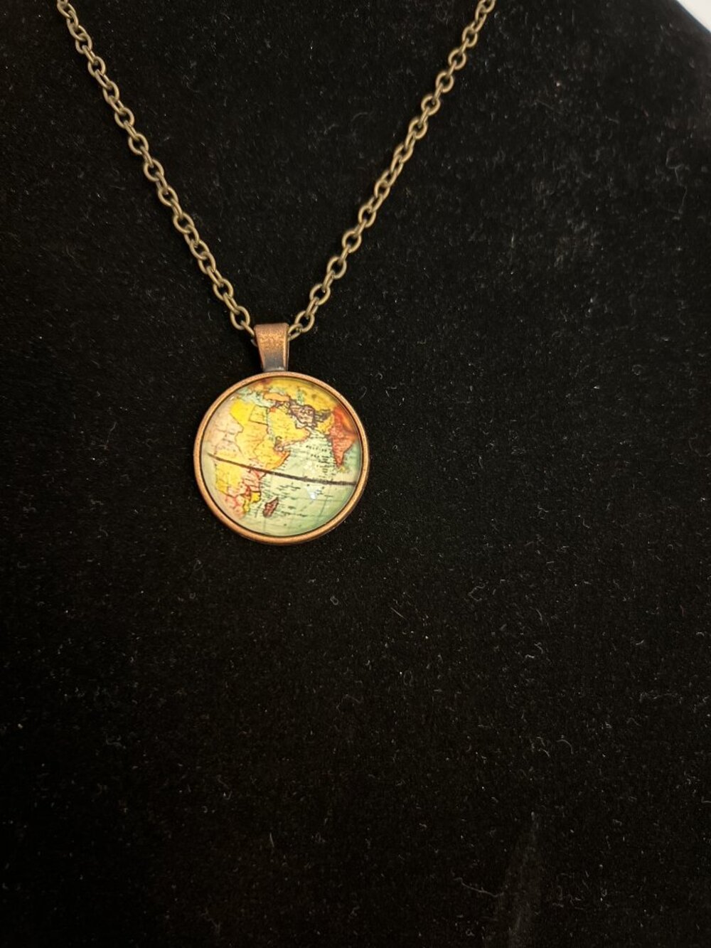 World Map Pendant Necklace